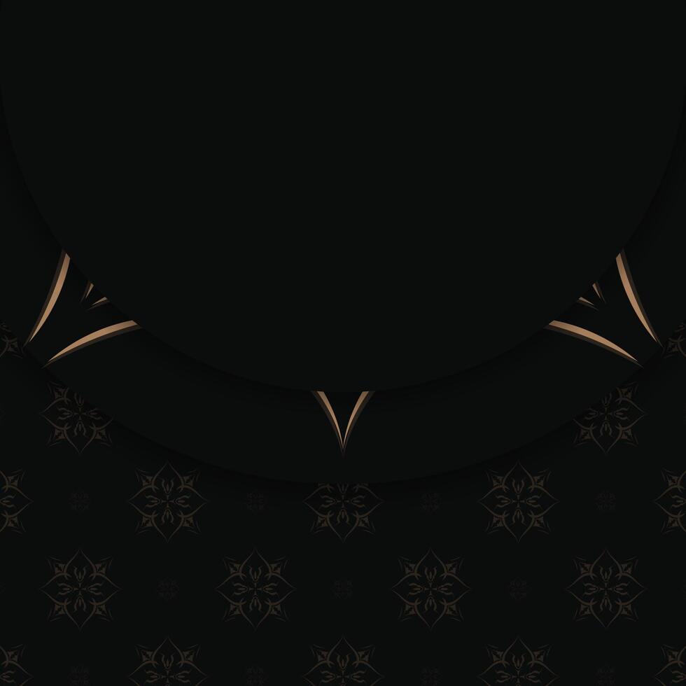 Congratulatory Brochure in black with antique brown ornament prepared for typography. vector