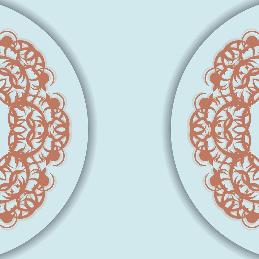 The brochure in aquamarine color with a luxurious coral pattern is now ready to print. vector