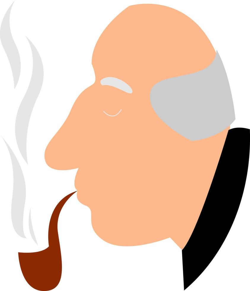 hombre fumando, ilustración, vector sobre fondo blanco.