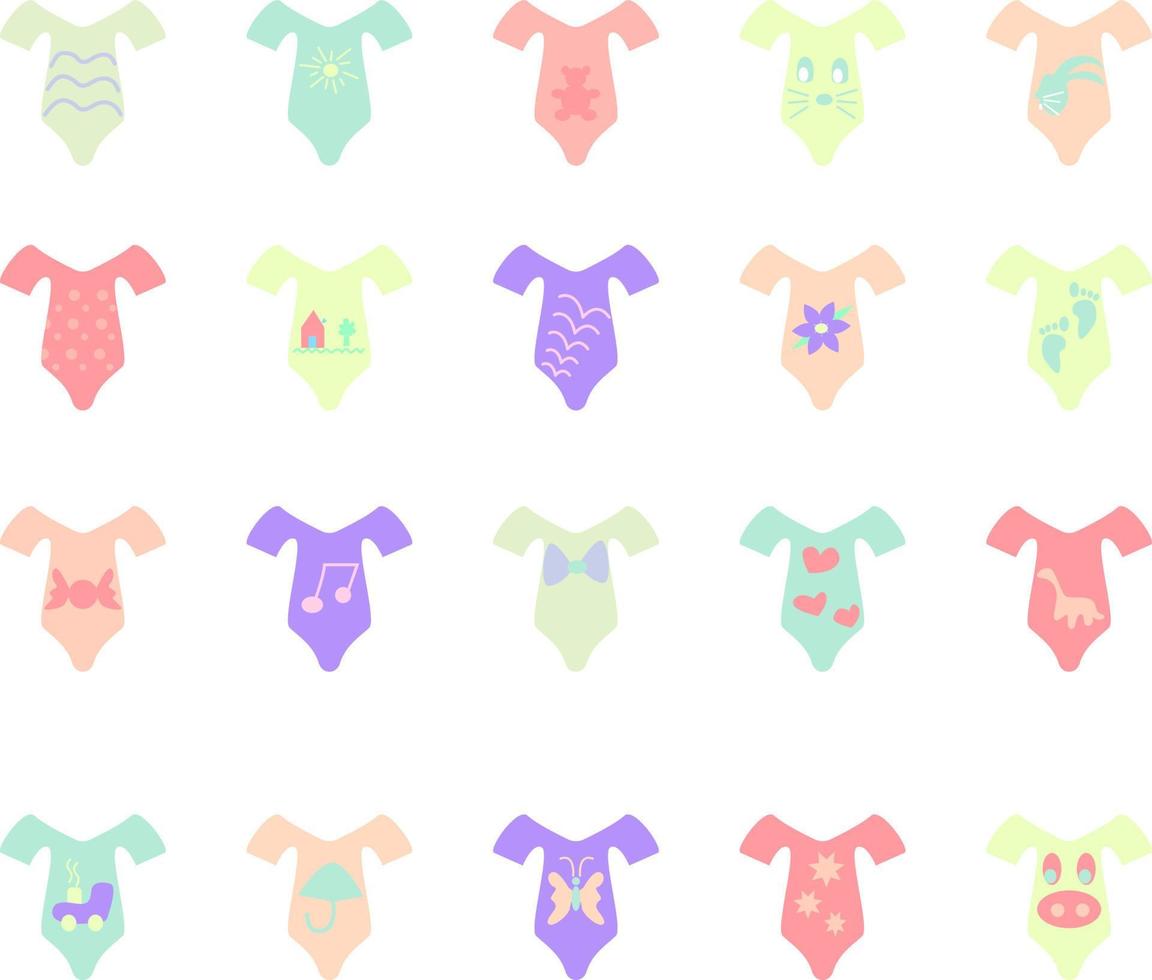 Cute baby suits, illustration, vector, on a white background. vector