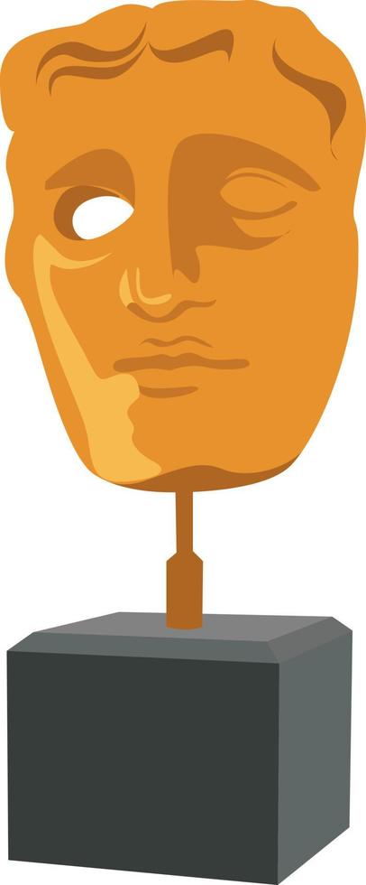 Golden face , illustration, vector on white background