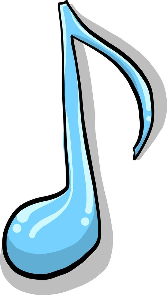 Blue music note , illustration, vector on white background