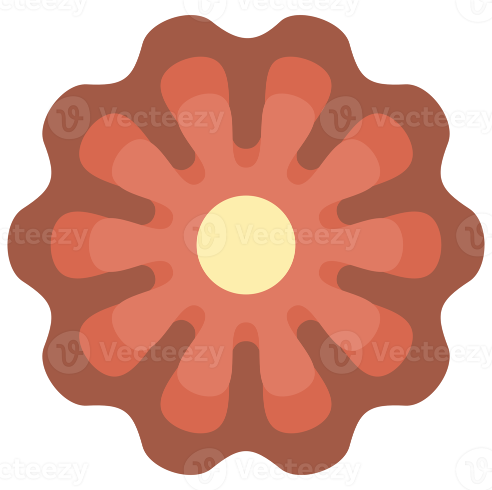 Groovy retro flower png