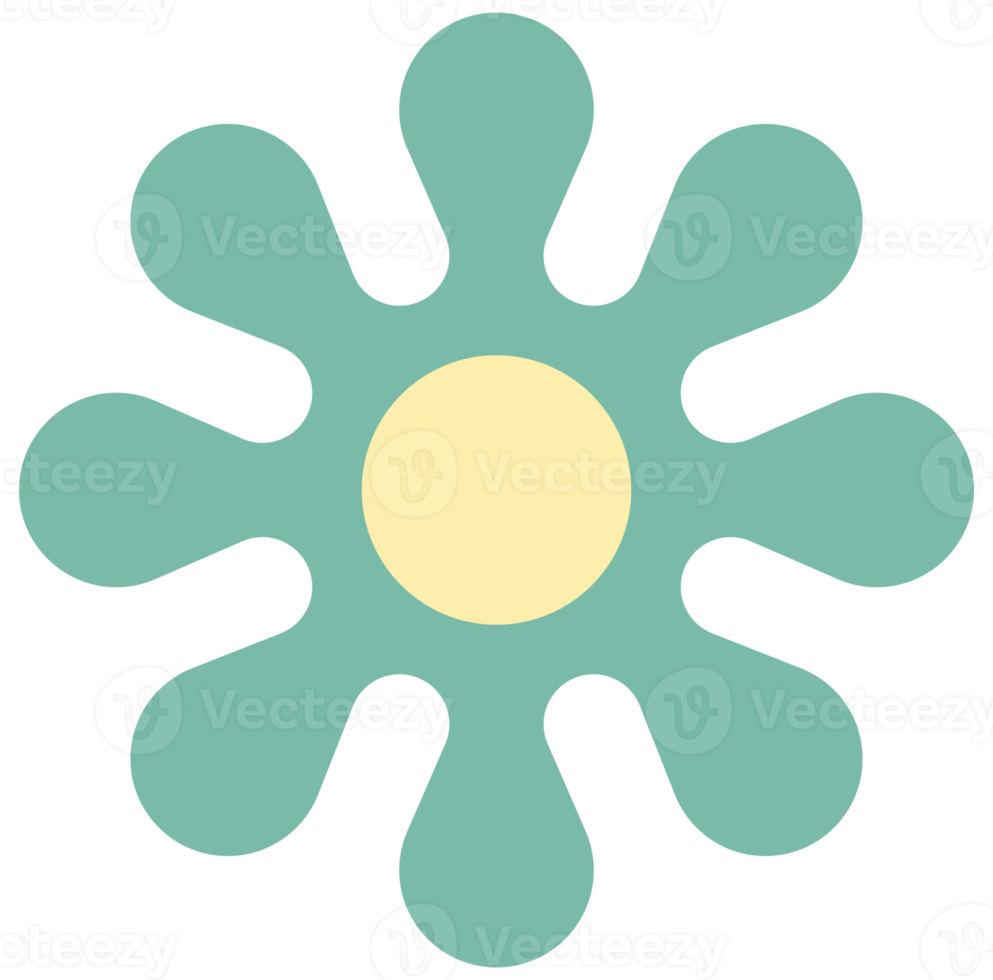 Groovy retro flower png