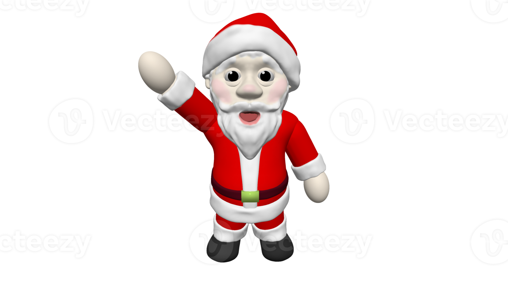 santa tecknad serie 3d modell leksak docka dolly png