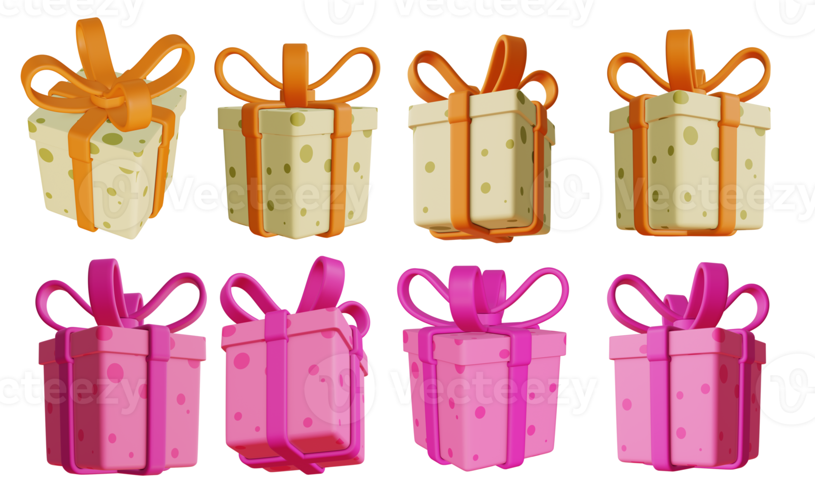 3d rendering gift box collection png