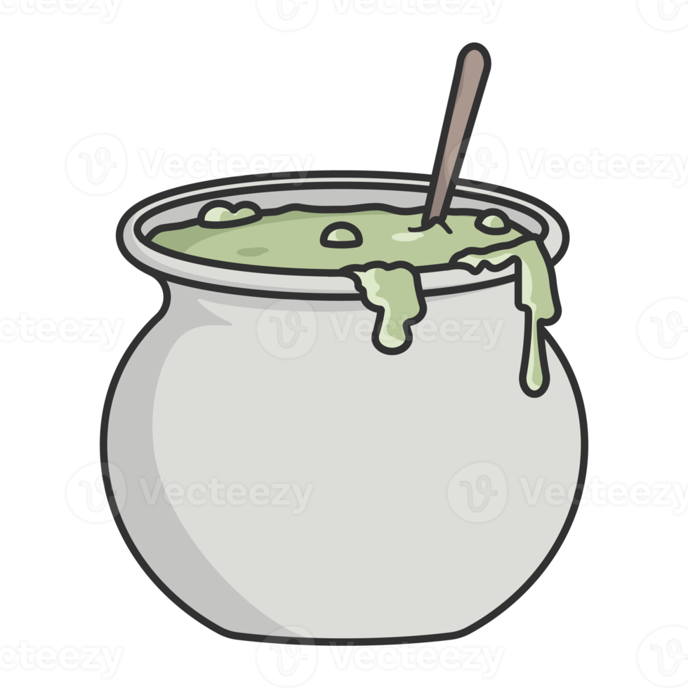 A pot of witch's brew for Halloween png