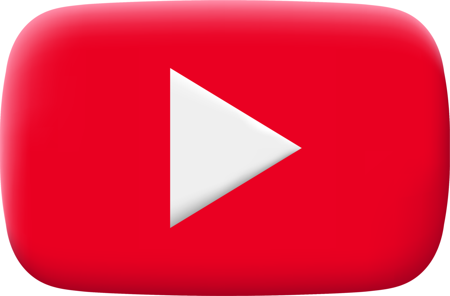 Logotipo 3d de youtube en colores rojos. png