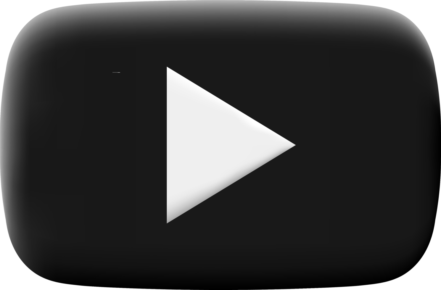 3d youtube logo in black colors. png