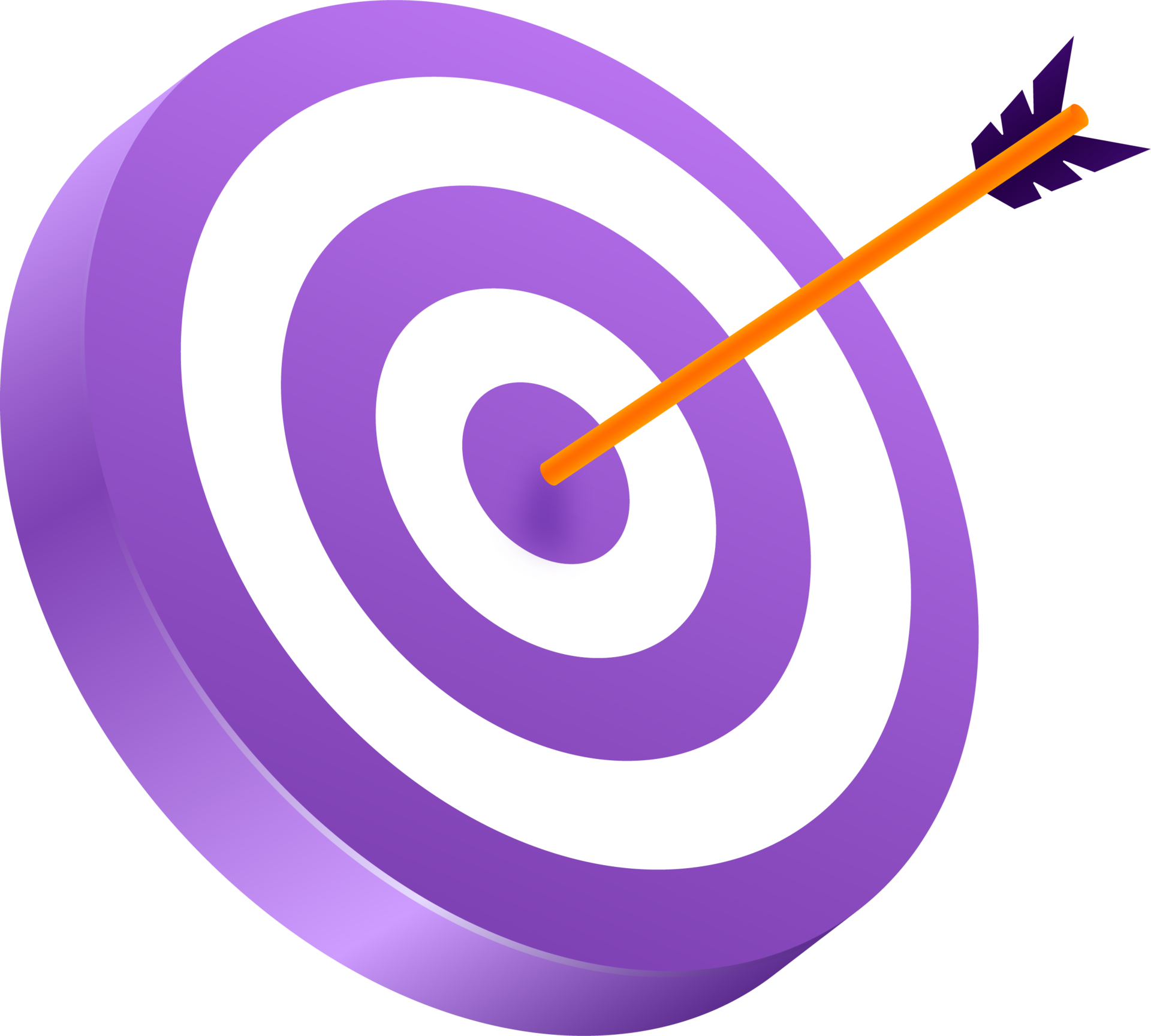 Archery target with arrow in 3d illustration. 13666513 PNG