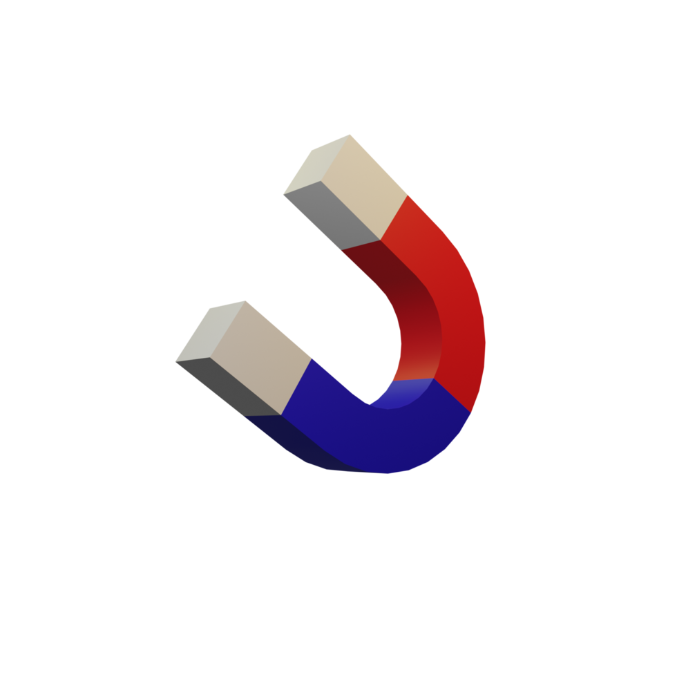 3d render magnet transparent background png