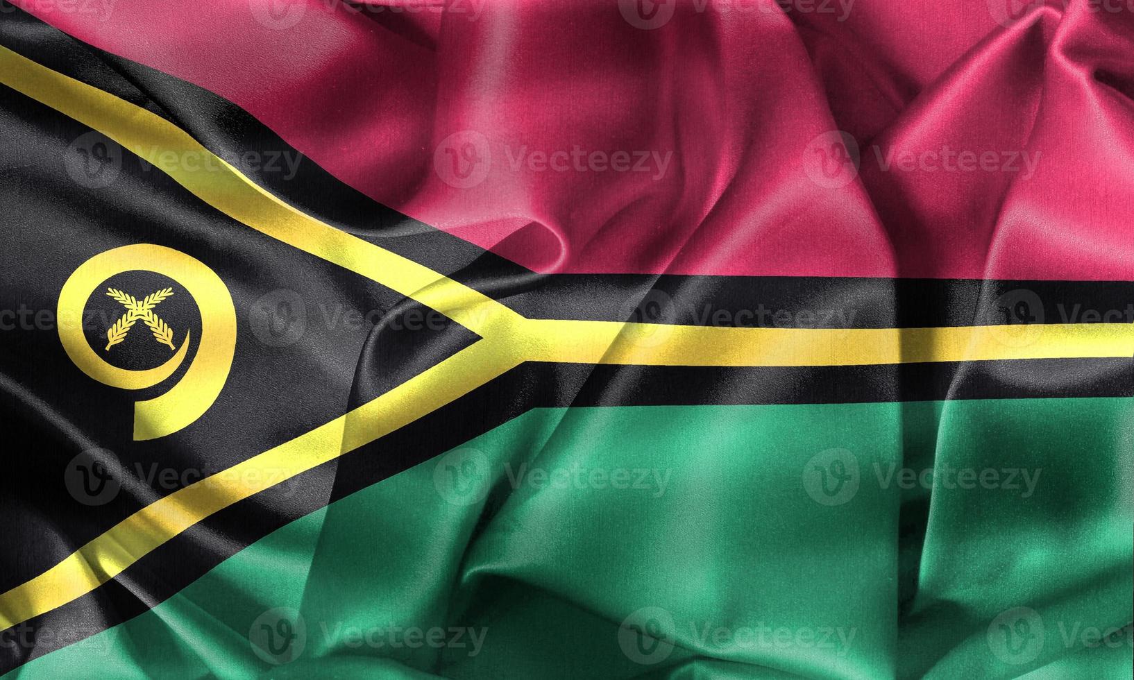 3D-Illustration of a Vanuatu flag - realistic waving fabric flag photo