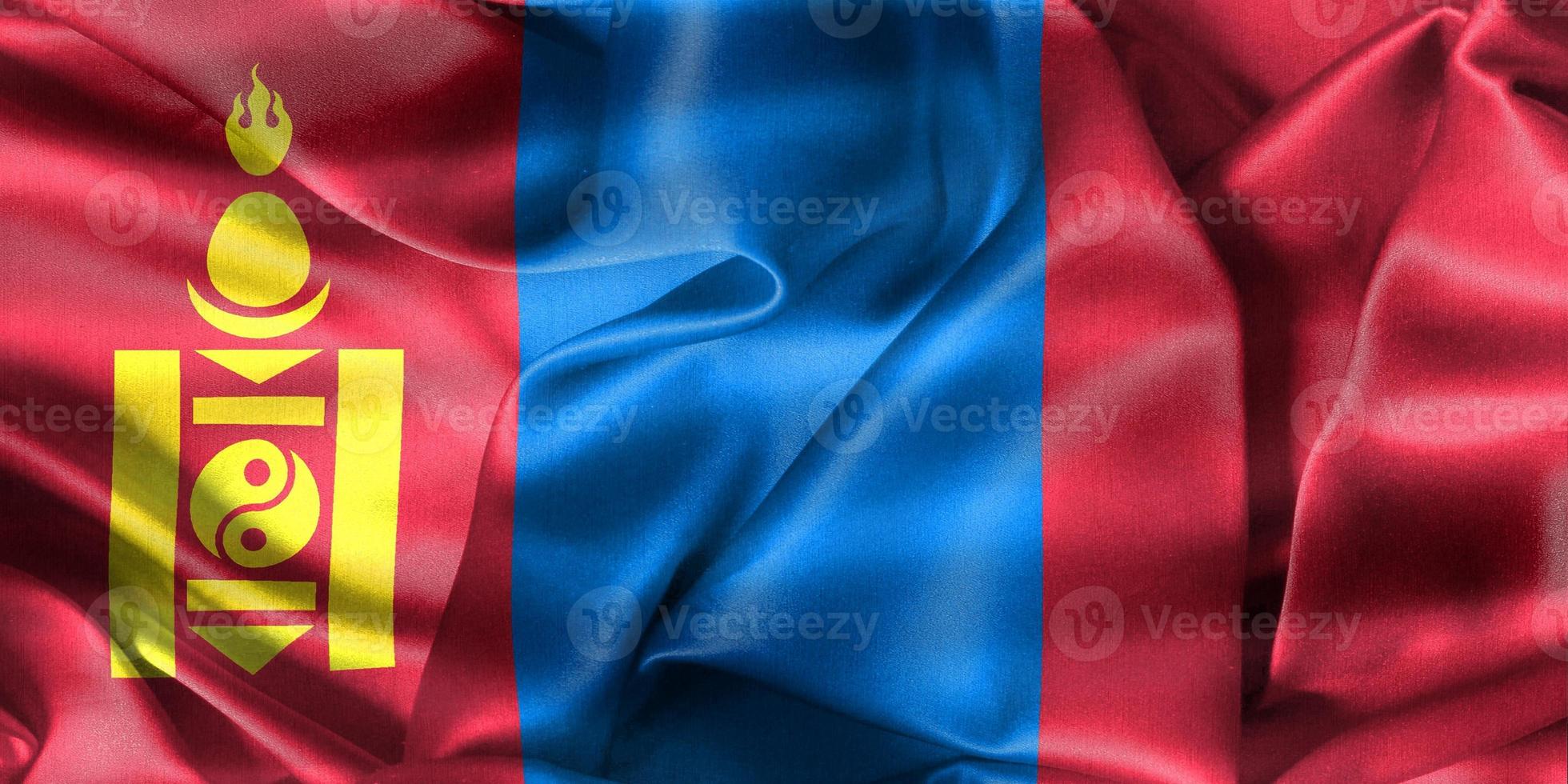 3D-Illustration of a Mongolia flag - realistic waving fabric flag photo