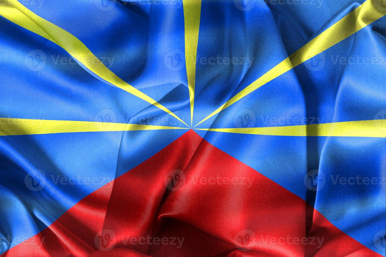 3D-Illustration of a Reunion flag - realistic waving fabric flag photo