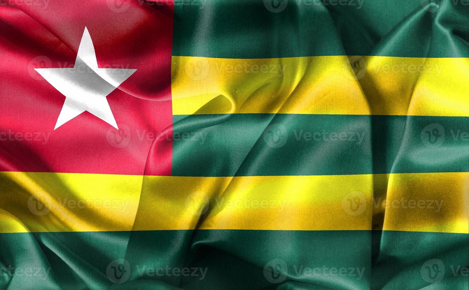 3D-Illustration of a Togo flag - realistic waving fabric flag photo