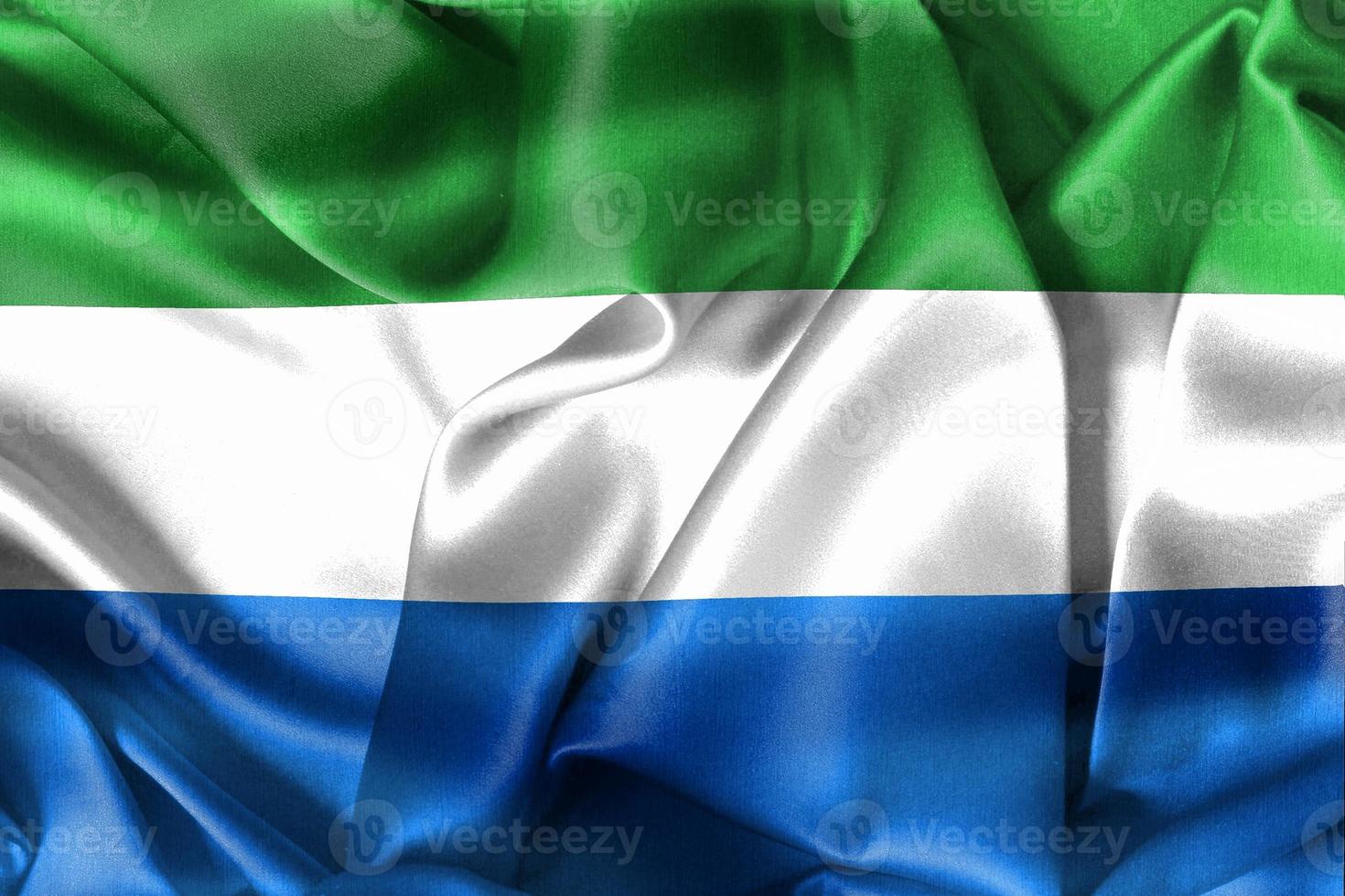 3D-Illustration of a Sierra Leone flag - realistic waving fabric flag photo