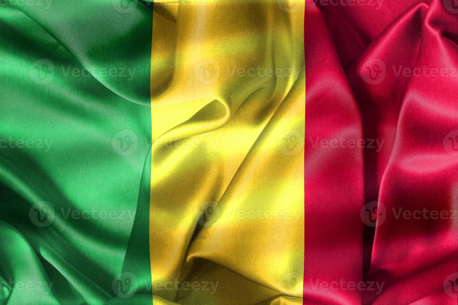 3D-Illustration of a Mali flag - realistic waving fabric flag photo