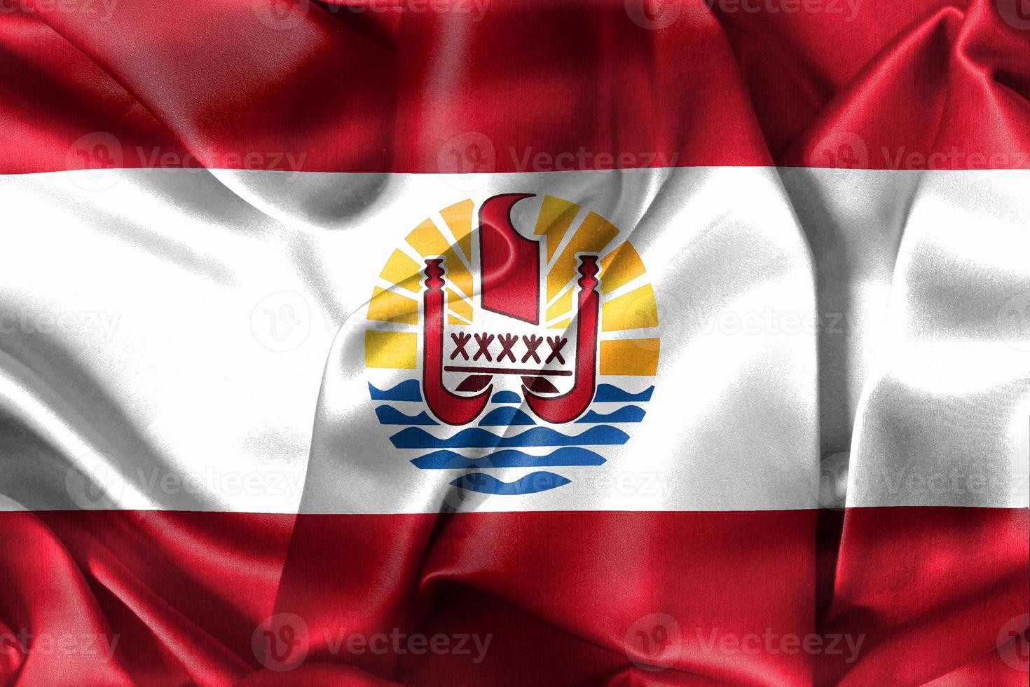 3D-Illustration of a French Polynesia flag - realistic waving fabric flag photo