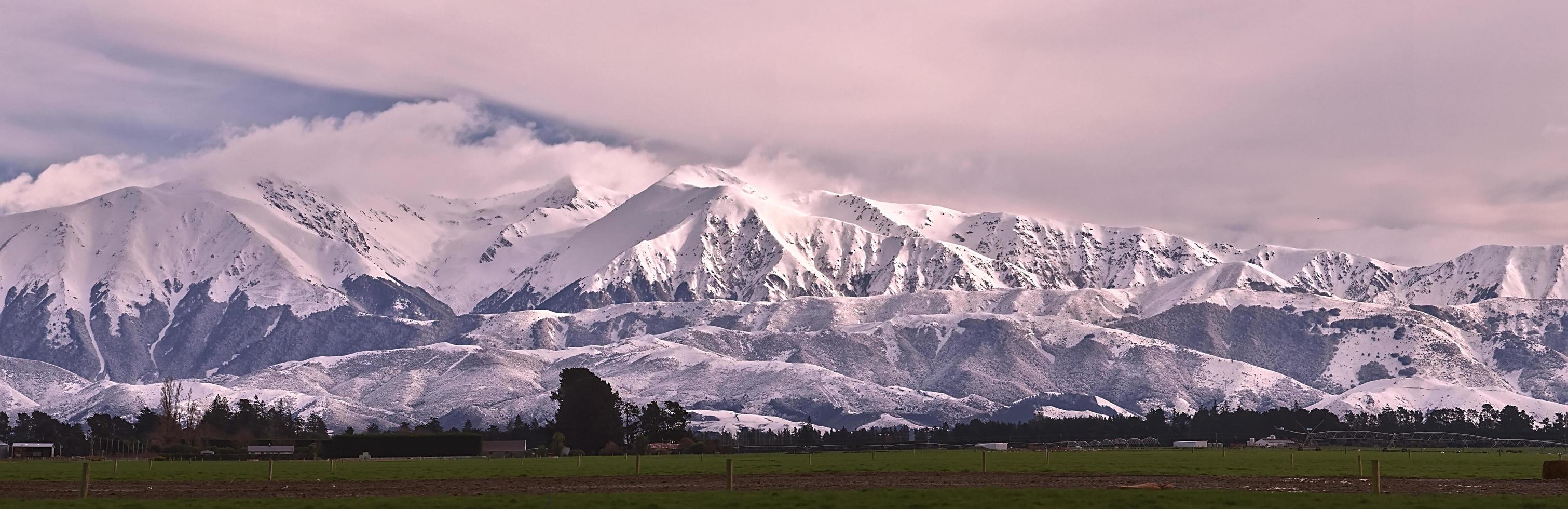 snowcapped mountains from New Zealand photo