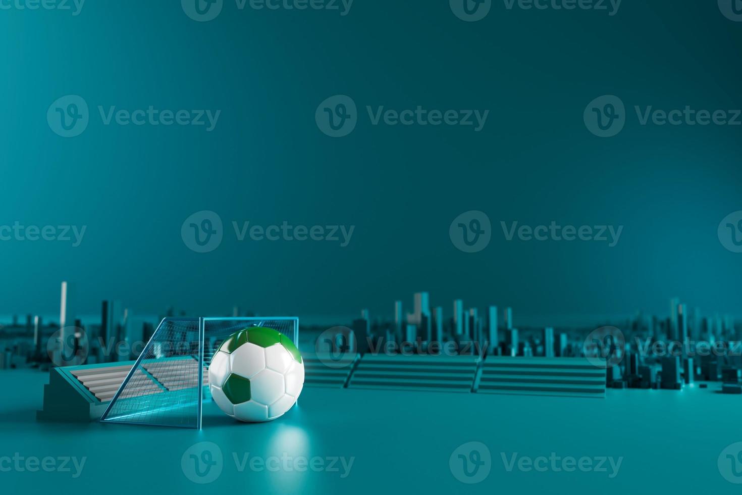 objeto de pelotas de fútbol, diseño de pelotas deportivas, concepto de elemento de fútbol, ilustración 3d, tecnología de fútbol abstracta, pantalla móvil de smartphone, campo de hierba verde, deporte en línea en vivo, negocio de deportes de casino foto