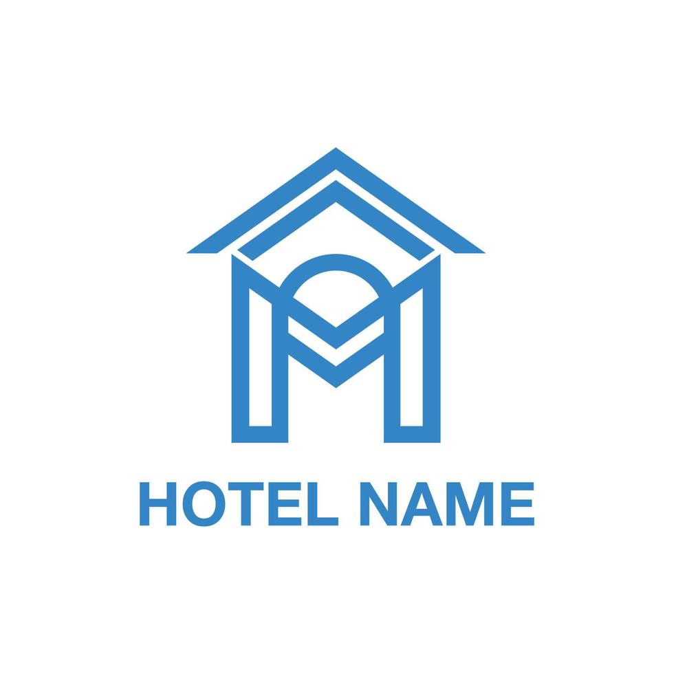 Letter M and house logo vector