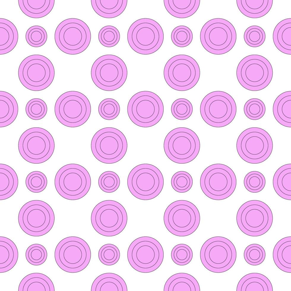 Vector seamless pattern of pink rings on white background. Suitable for web sites, textile, clothes, postcards, background