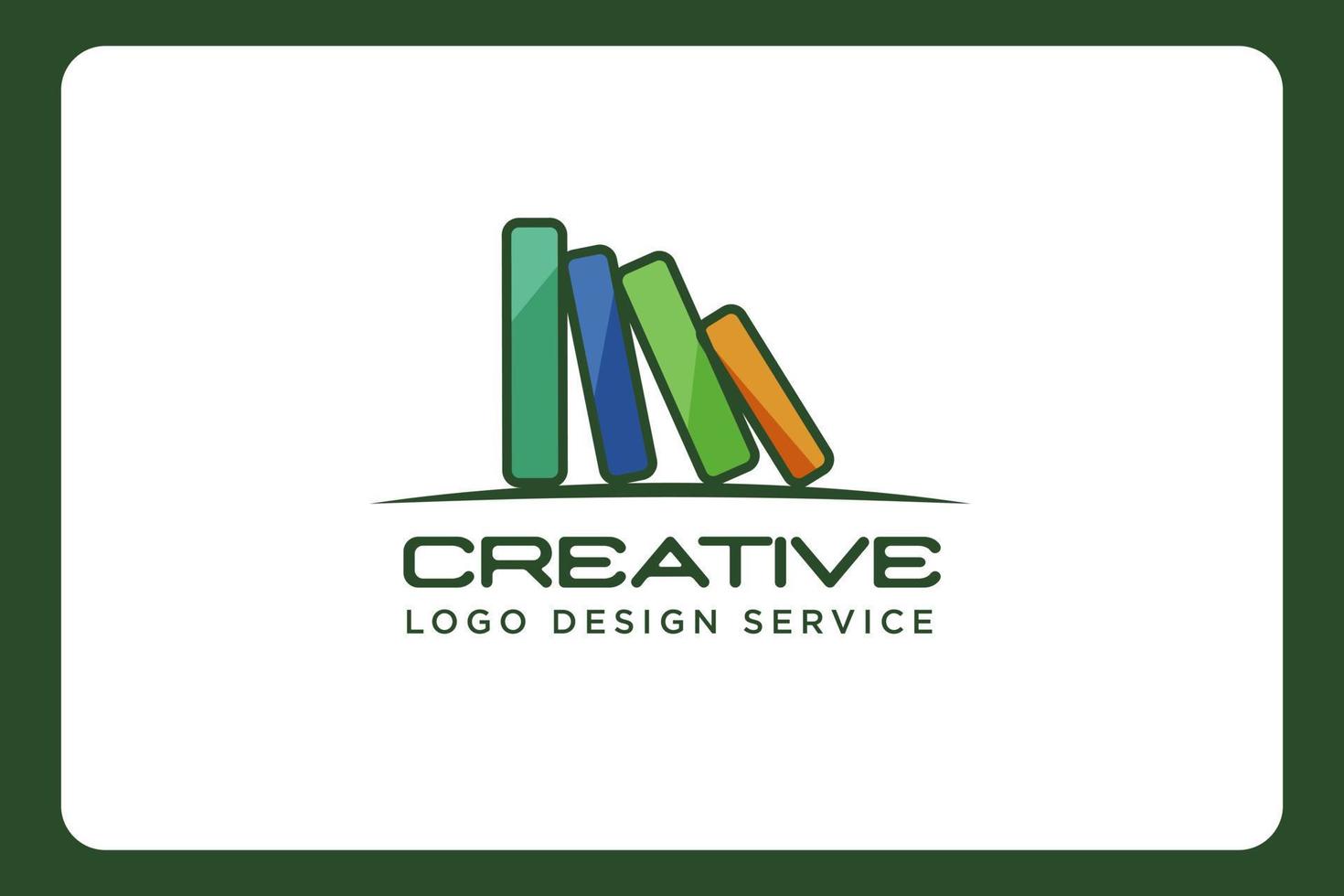 Bookshelf logo, book logo, bookstall logo or library logo vector