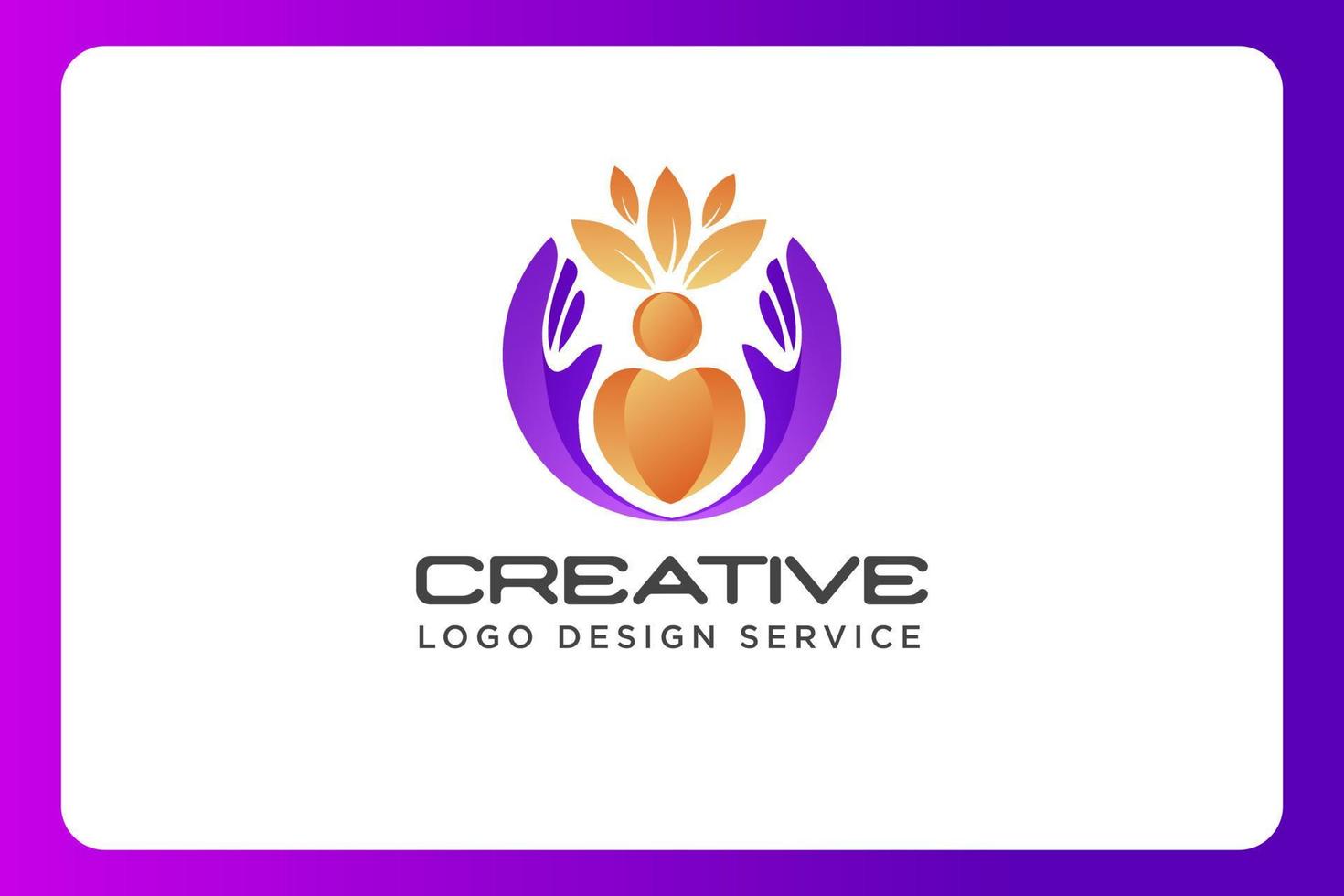 Charity logo, wellness logo, care logo, spa logo or non-profit branding design vector