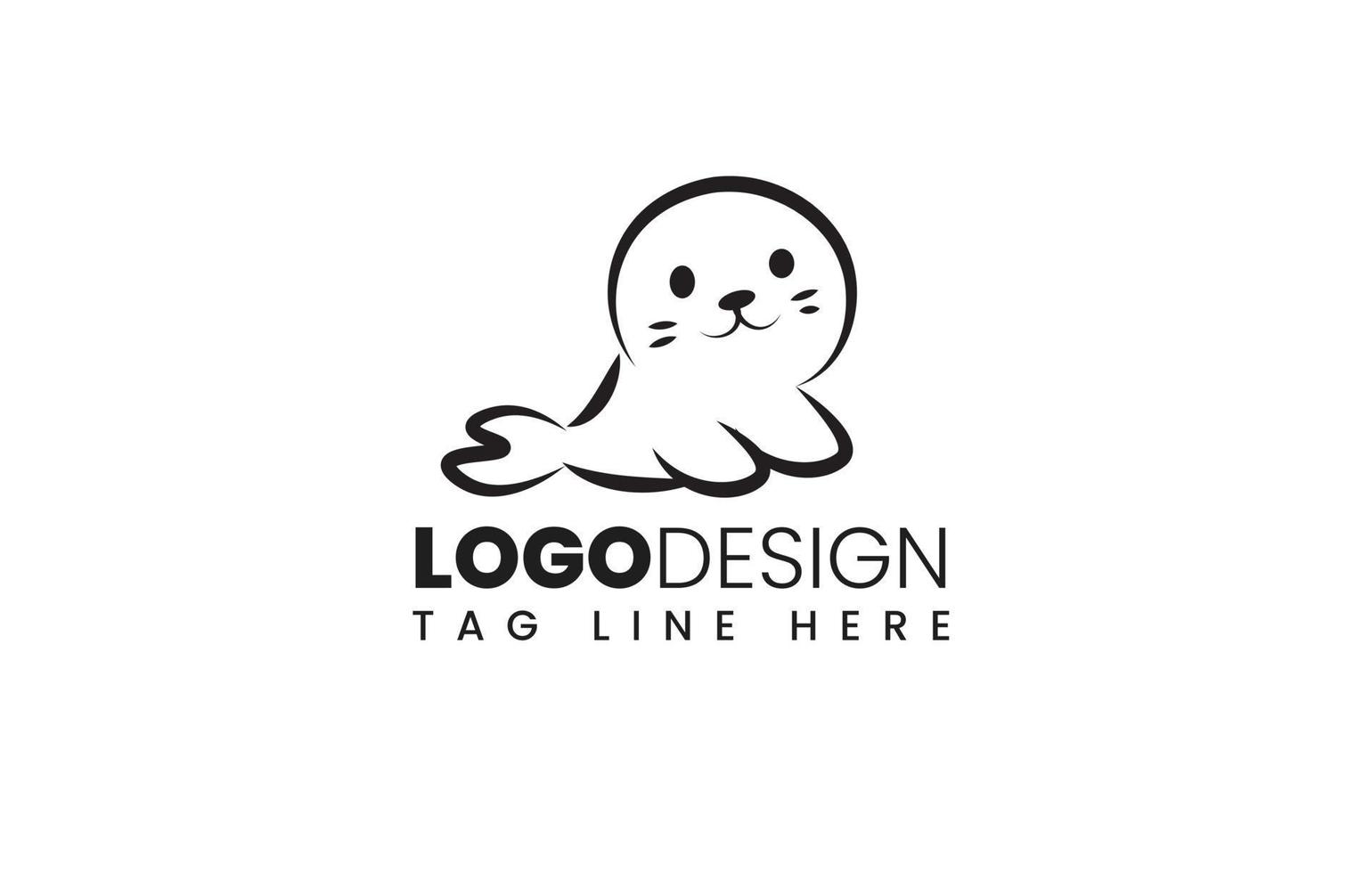 Seal logo or seal Cartoon Logo Design vector