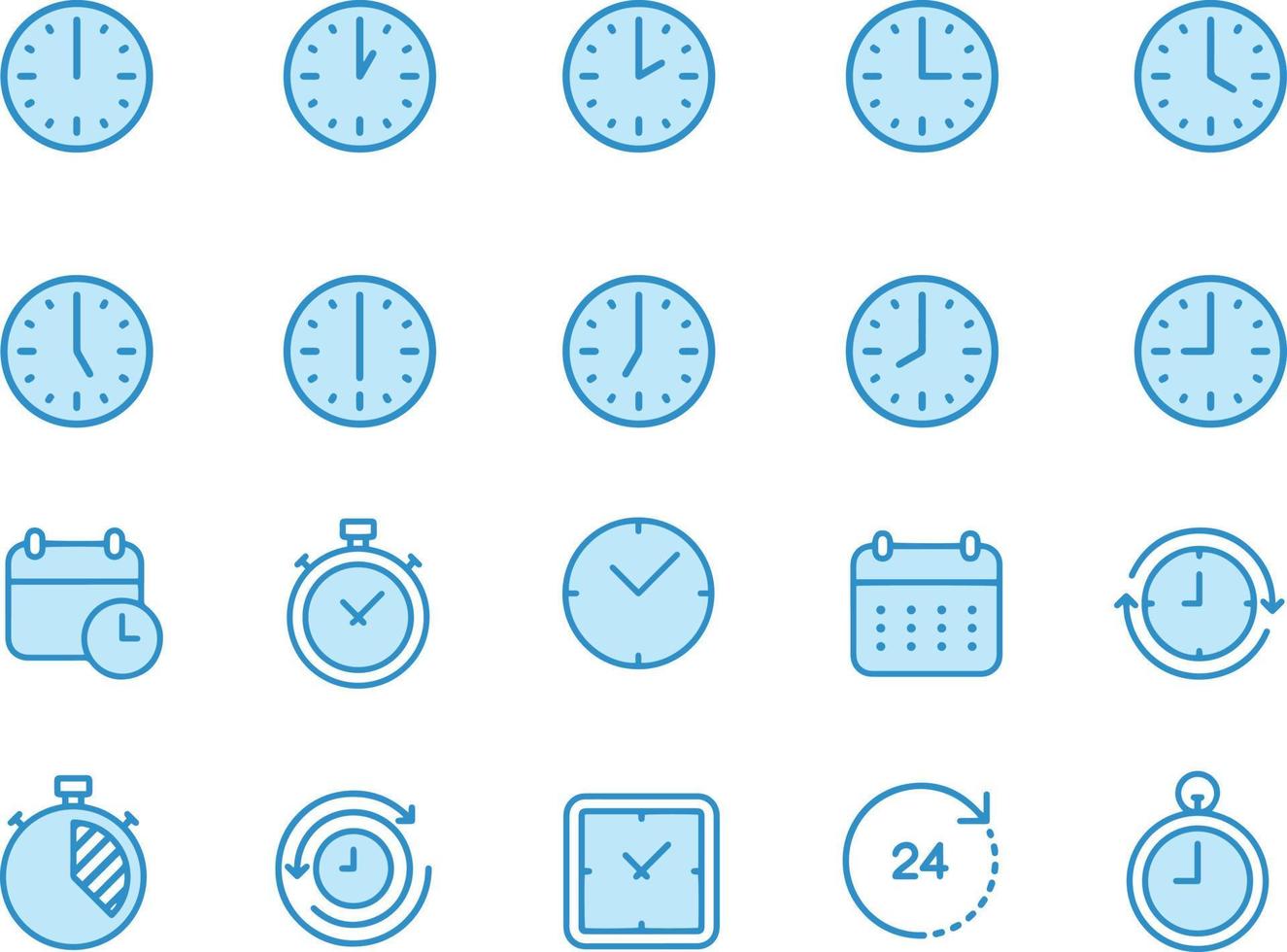 diseño de vectores de iconos de tiempo y reloj