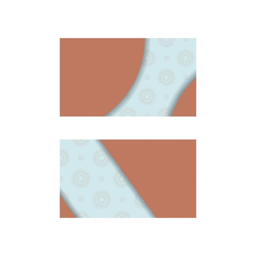 Abstract coral motif aquamarine business card for your brand. vector