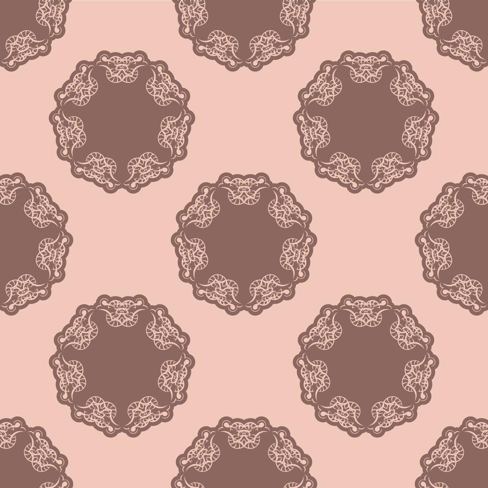 Seamless pink pattern with vintage ornament. vector