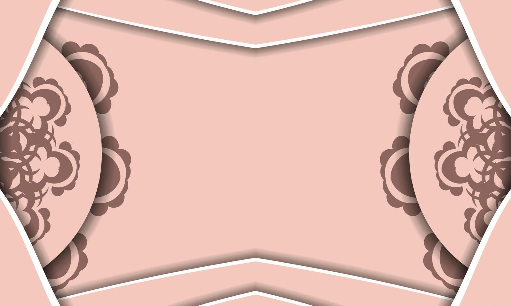 A pink background with a brown pattern vector