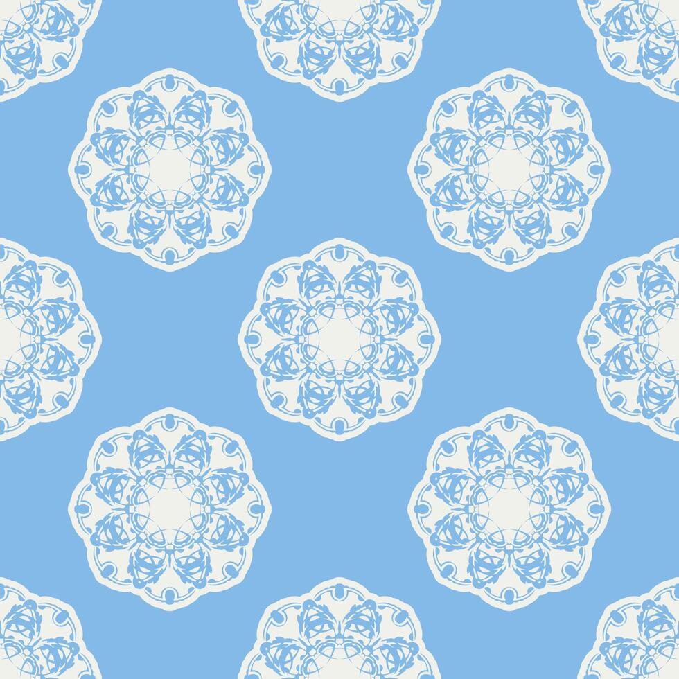 Quatrefoil geometric seamless pattern, background, vector illustration in mint blue, soft turquoise color and white.