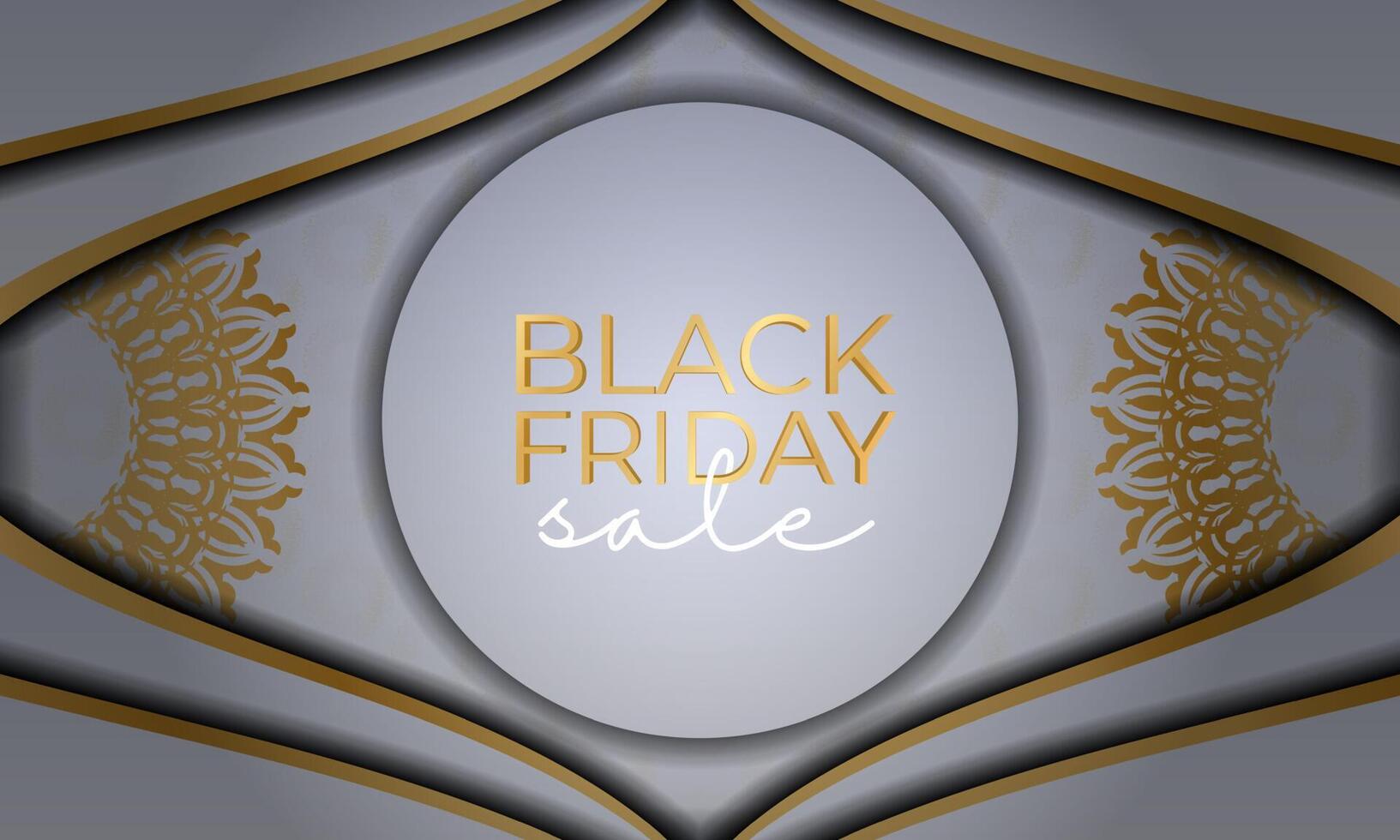 Template Poster For Black Friday Beige Colors With Abstract Ornament vector