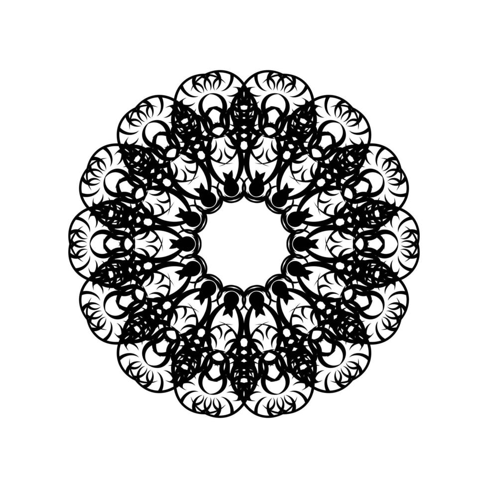 Circular pattern in form of mandala for Henna, Mehndi, tattoo, decoration. Decorative ornament in ethnic oriental style. vector