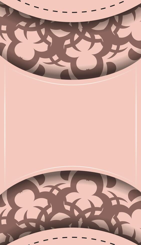 This brochure is in pink with an abstract pattern and is ready for print. vector