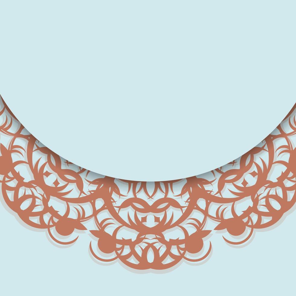 Vintage coral pattern aquamarine brochure for your congratulations. vector