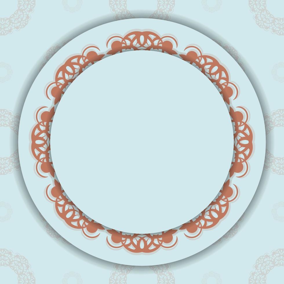 Brochure in aquamarine color with luxurious coral pattern for your congratulations. vector