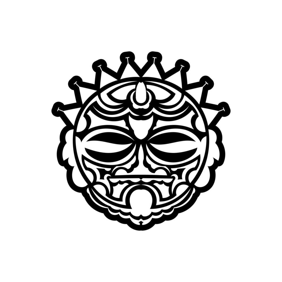 Maori traditional mask. Polynesian tattoo styled mask. Vector illustration.