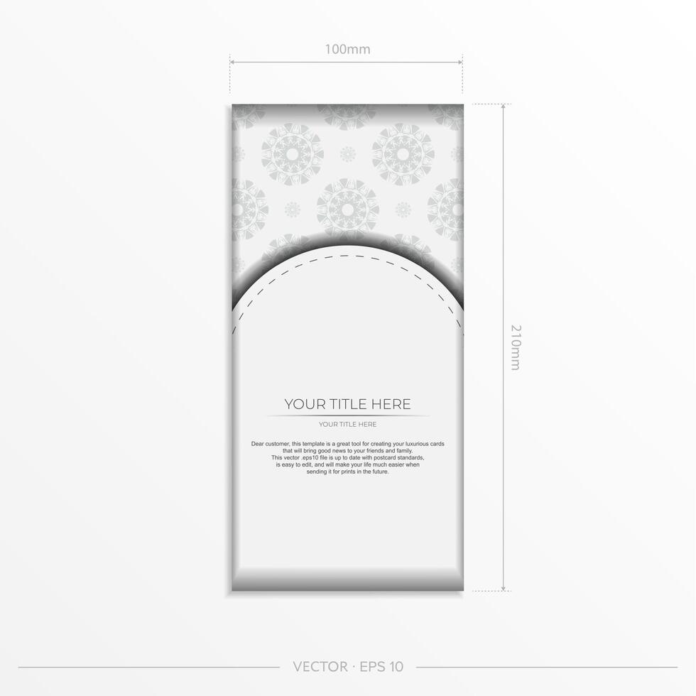 A white card with a pattern on it vector
