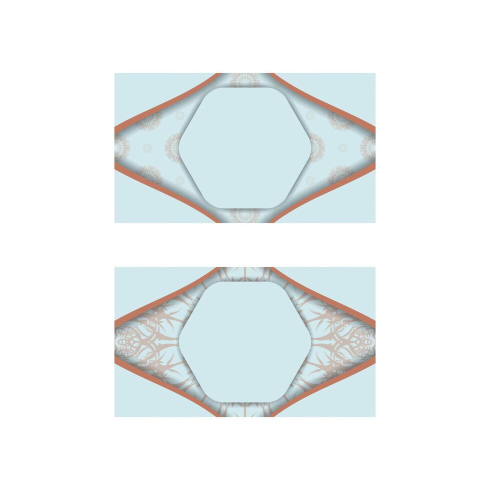 Abstract coral pattern aquamarine business card for your business. vector