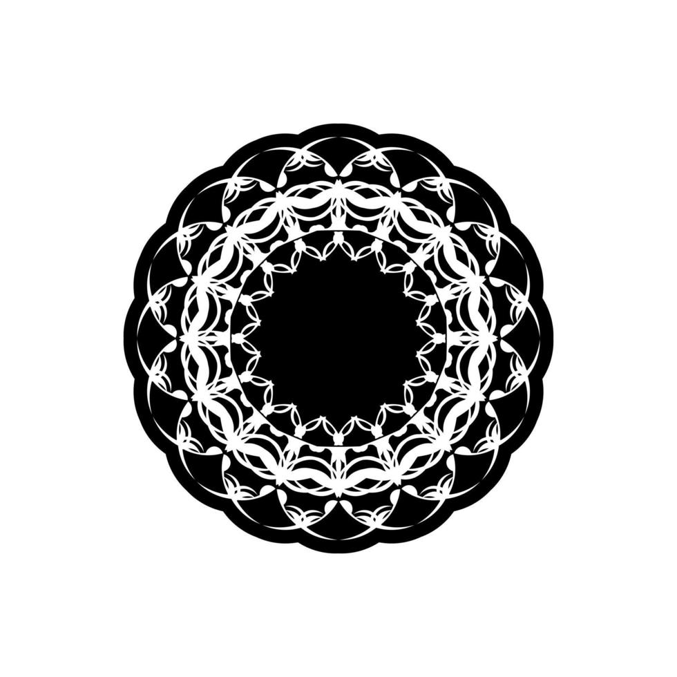 marco redondo de borde decorativo, decoración de arte de plantilla de adorno de círculo blanco y negro, barroco ornamental circular para cerámica de diseño, tarjeta, invitación, boda, plato, pancarta, saludo, encaje, vector