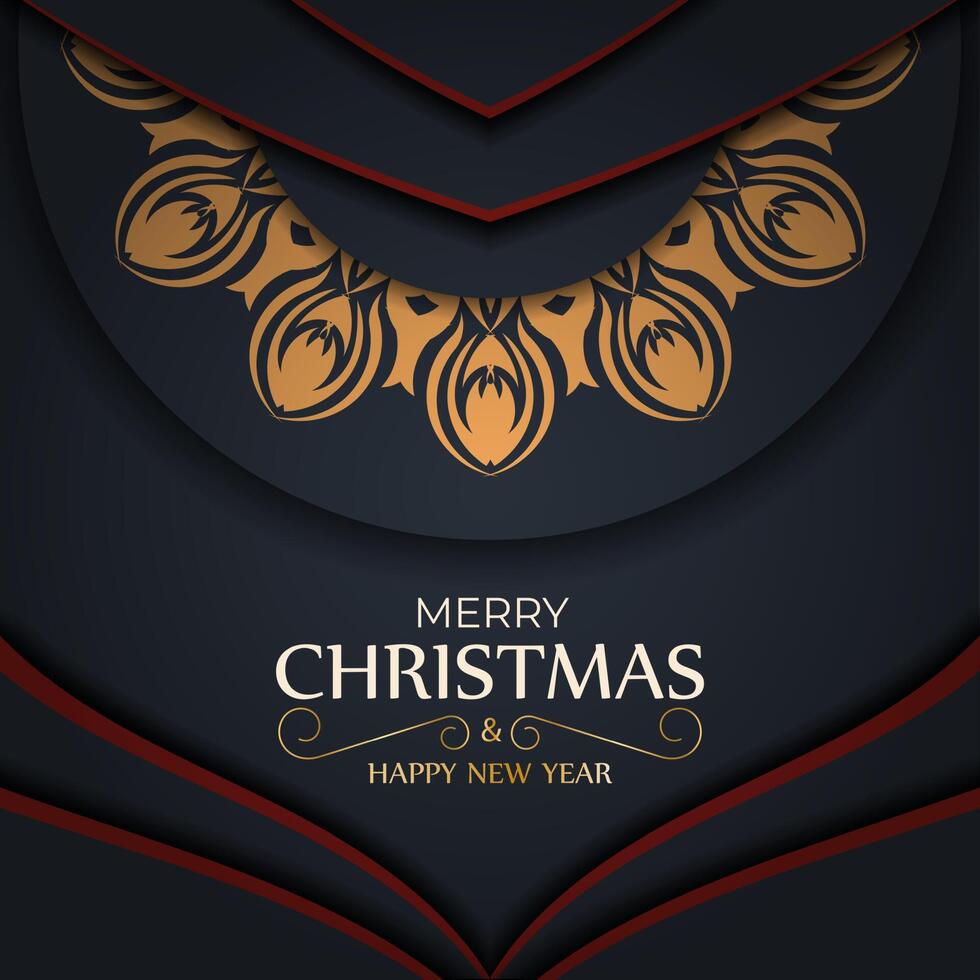 Christmas card with gold and black design vector