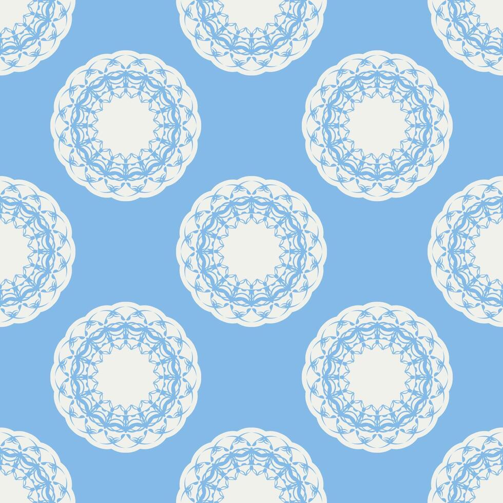 Quatrefoil geometric seamless pattern, background, vector illustration in mint blue, soft turquoise color and white.