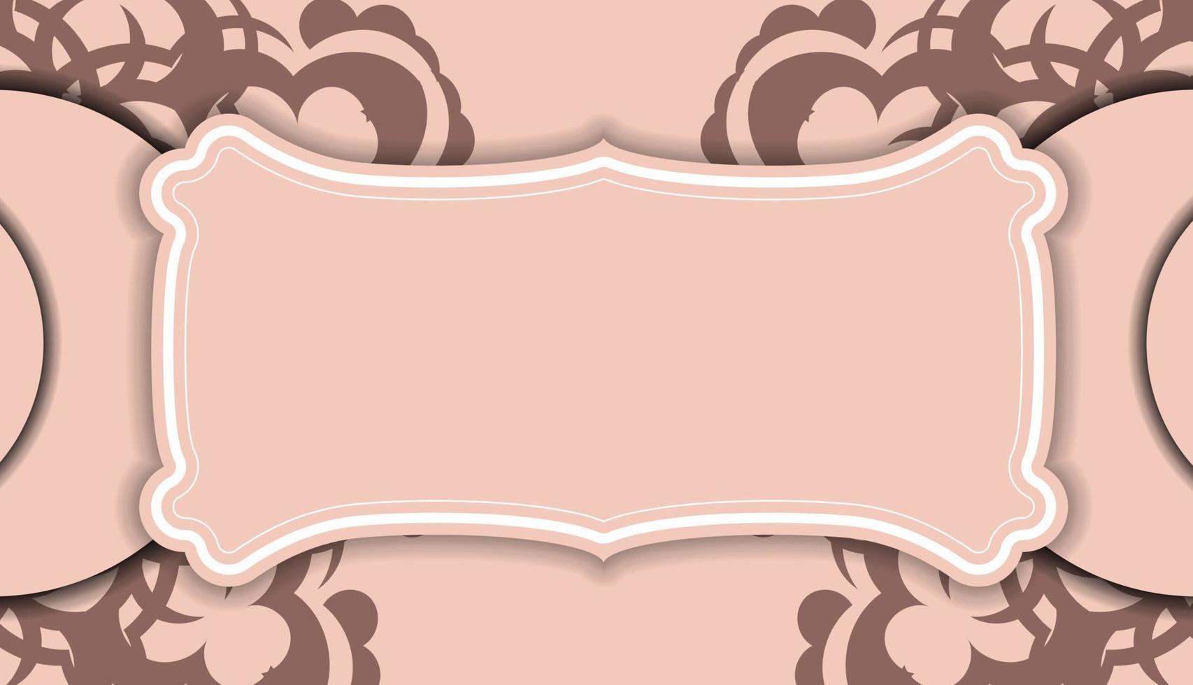 folleto de color rosa con adorno abstracto para tus felicitaciones. vector