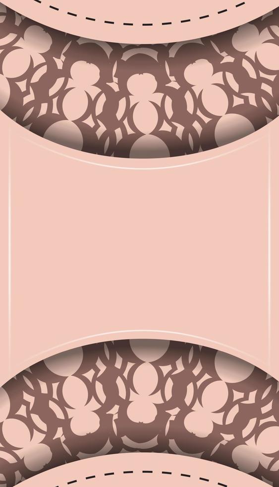 Congratulatory Brochure in pink color with an abstract pattern for your design. vector