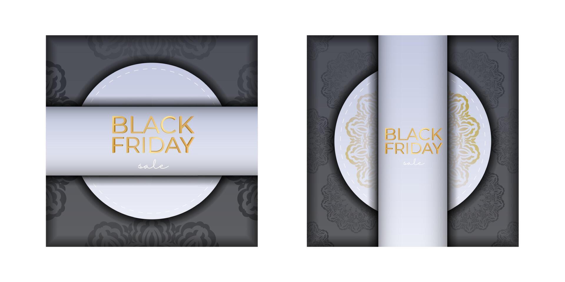 Beige Black Friday Sale Baner with Round Pattern vector