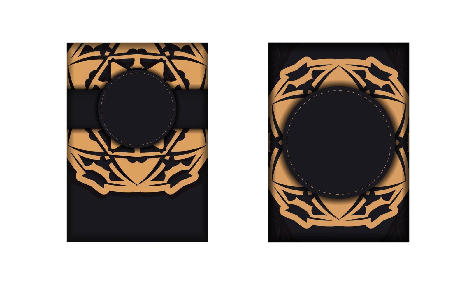tarjeta de felicitación de color oscuro con patrón abstracto naranja vector
