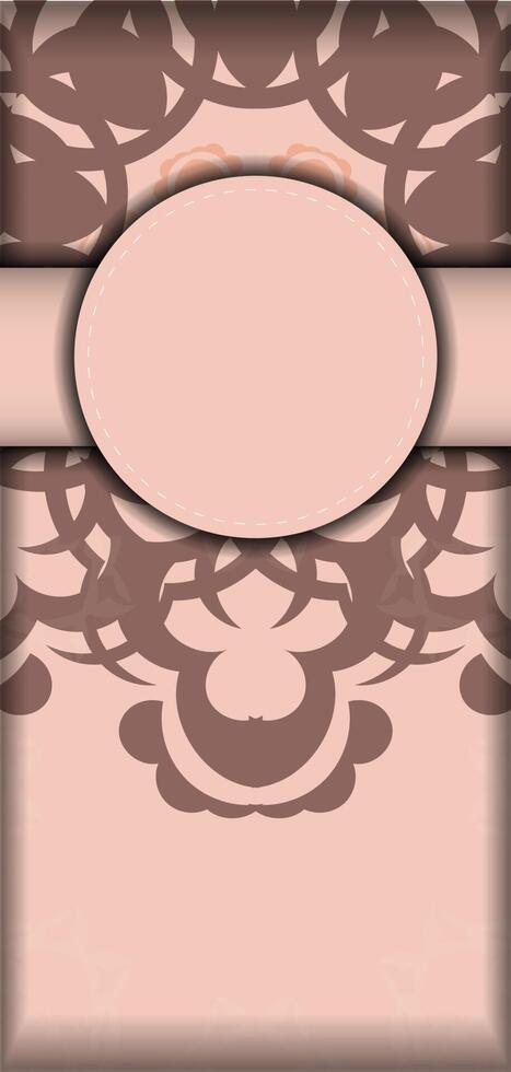 Brochure in pink with Indian designs prepared for typography. vector